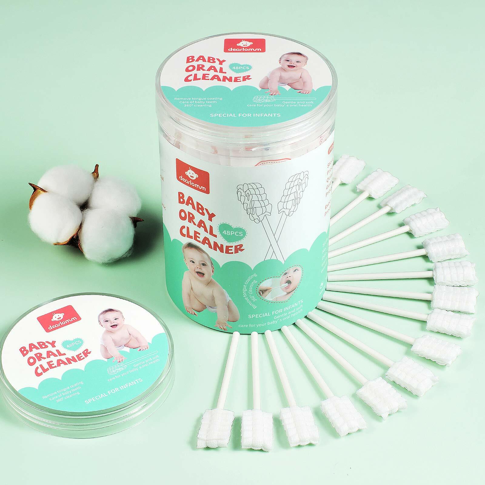 dearlomum Baby Tongue Cleaner 48PCS Disposable Infant Oral Dental Care Stick
