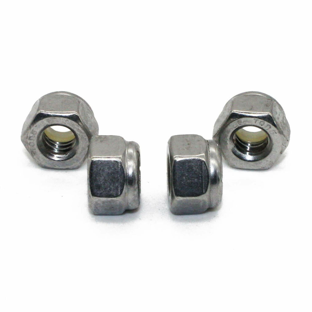 Fullerkreg 50Pcs 1/4-20 Nylon Insert Hex Lock Nuts Stainless Steel Plain