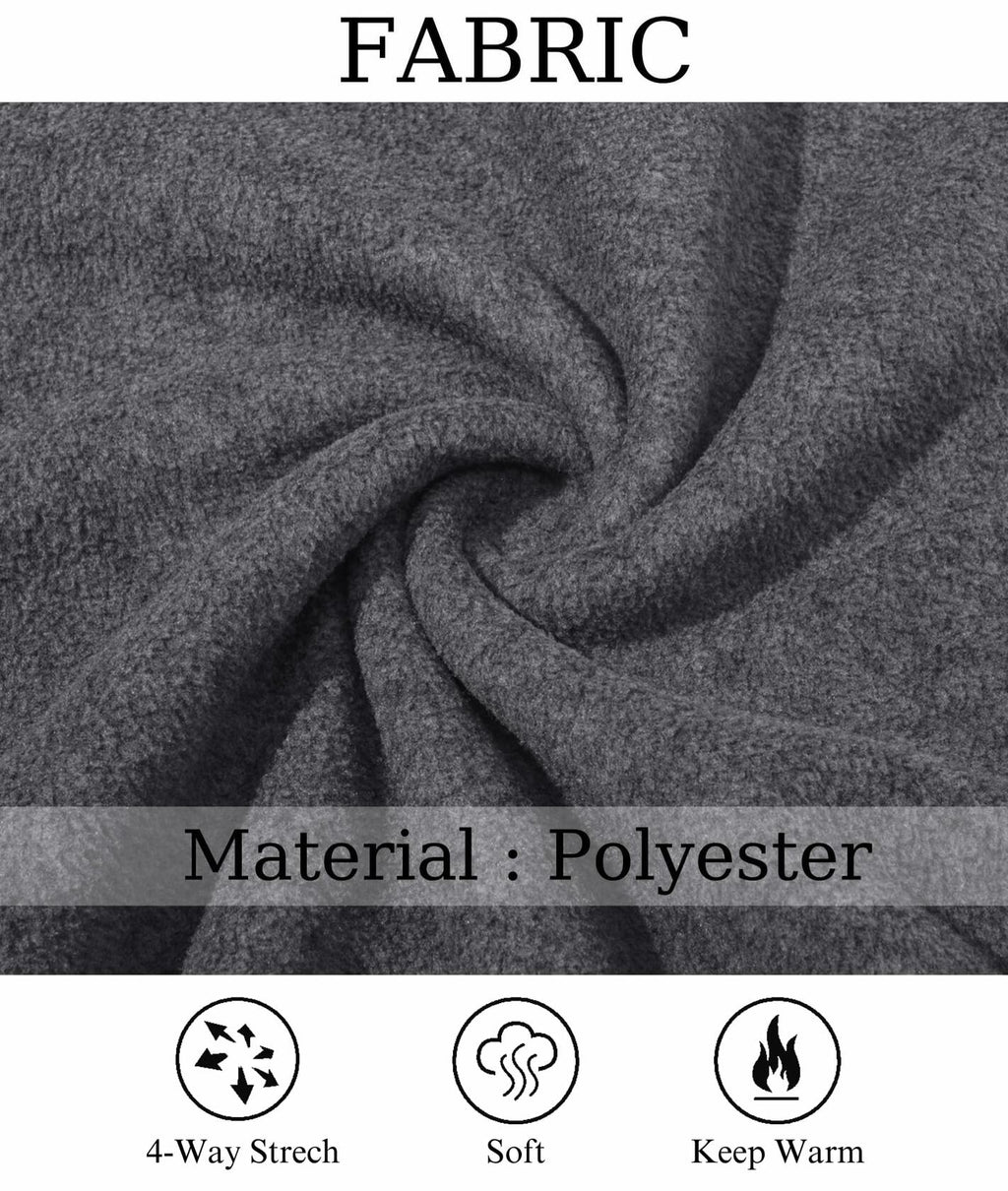 MAGCOMSEN Women's Quarter Zip Pullover Fleece Jacket Grey XL Warm Comfort