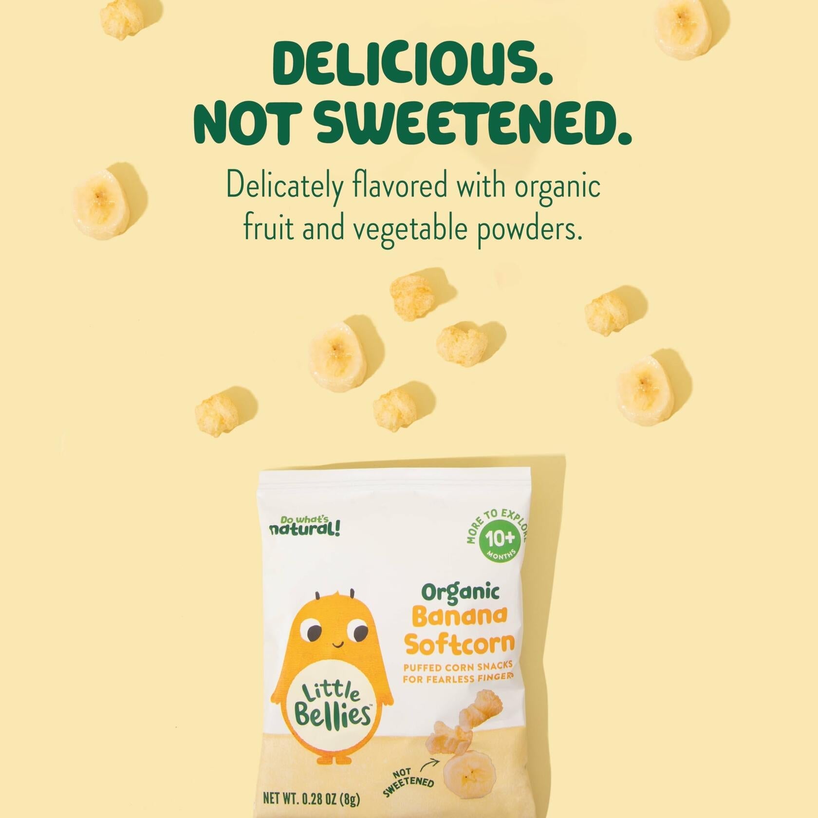 BestBy01/25 Little Bellies Organic Banana Softcorn Baby Snack 18 Pack 5.04oz