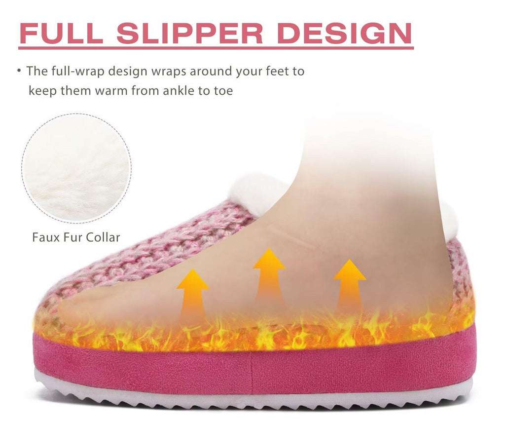 KuaiLu Womens Orthotic Memory Foam Winter Slippers Pink Size 9
