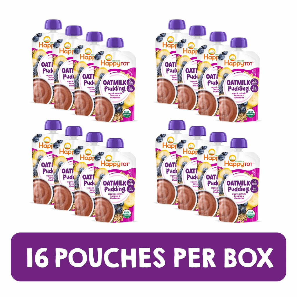 BestBy08/25 Happy Tot Organics Oatmilk Pudding Dairy-Free Toddler Snack 4oz x16