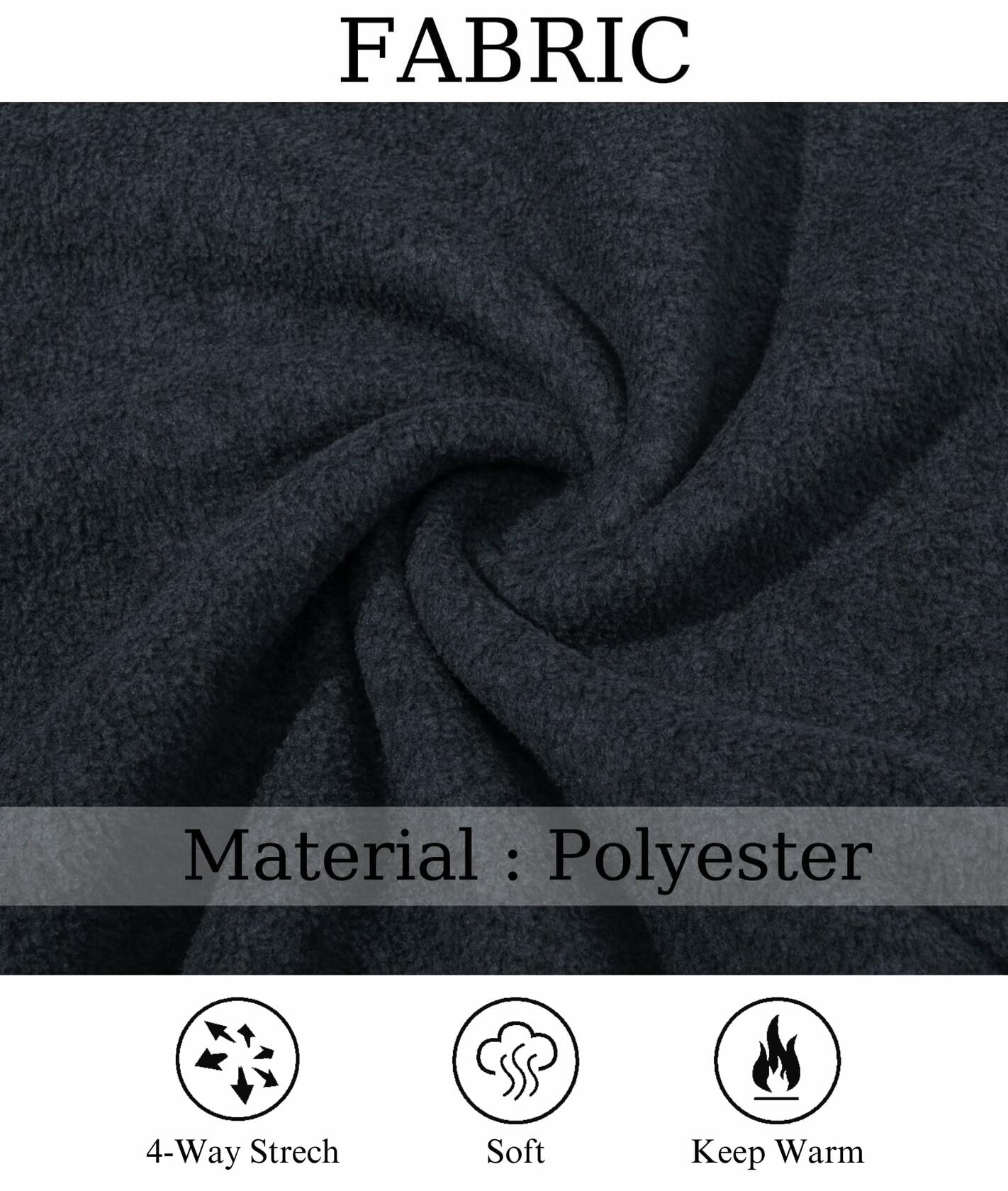 MAGCOMSEN Women's Zip Fleece Pullover Lightweight Stand Collar Black XL