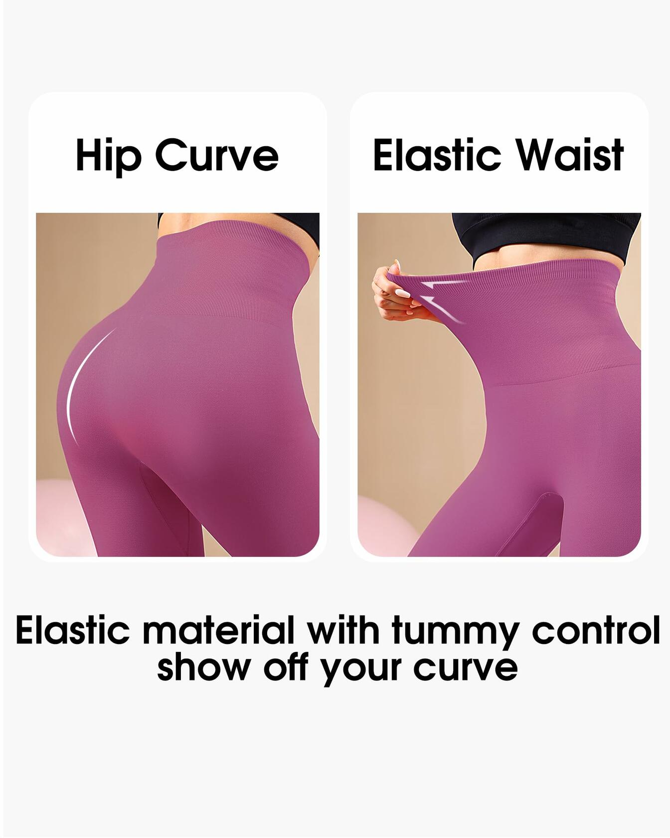 Homma High Waist Compression Leggings Vivid Magenta M – Tummy Control