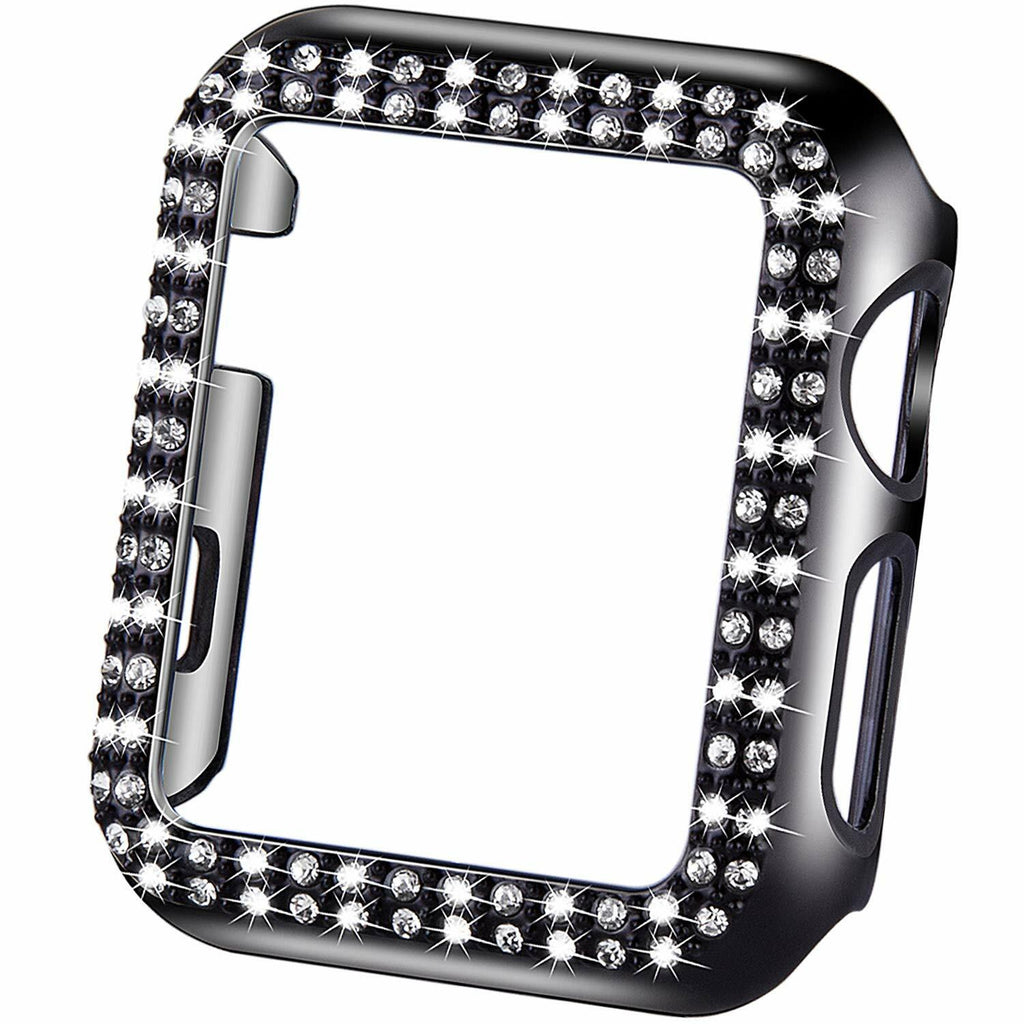 VIQIV Bling Face Bumper Case Cover for Apple Watch 38-44mm Series 1-5 Black