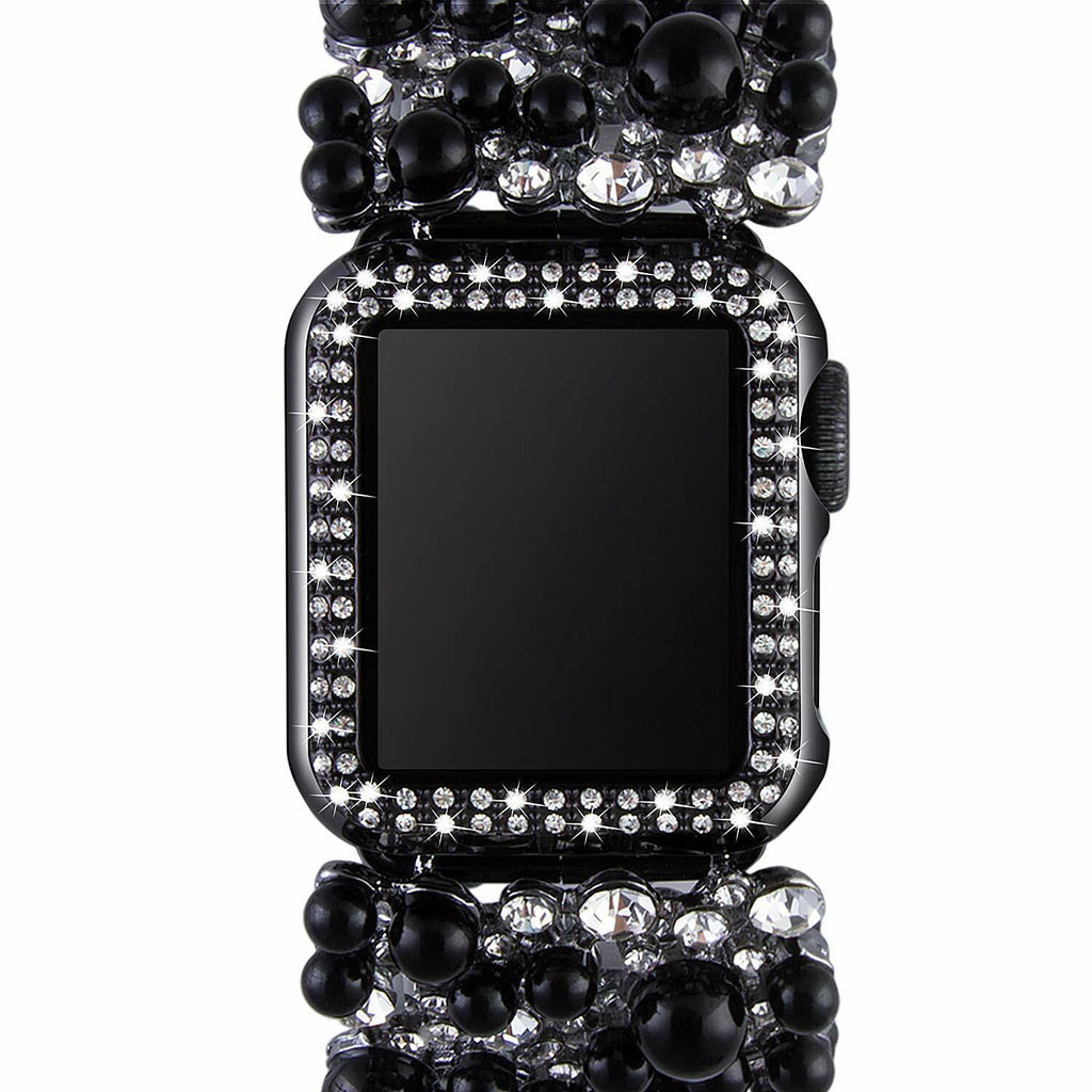 VIQIV Bling Face Bumper Case Cover for Apple Watch 38-44mm Series 1-5 Black