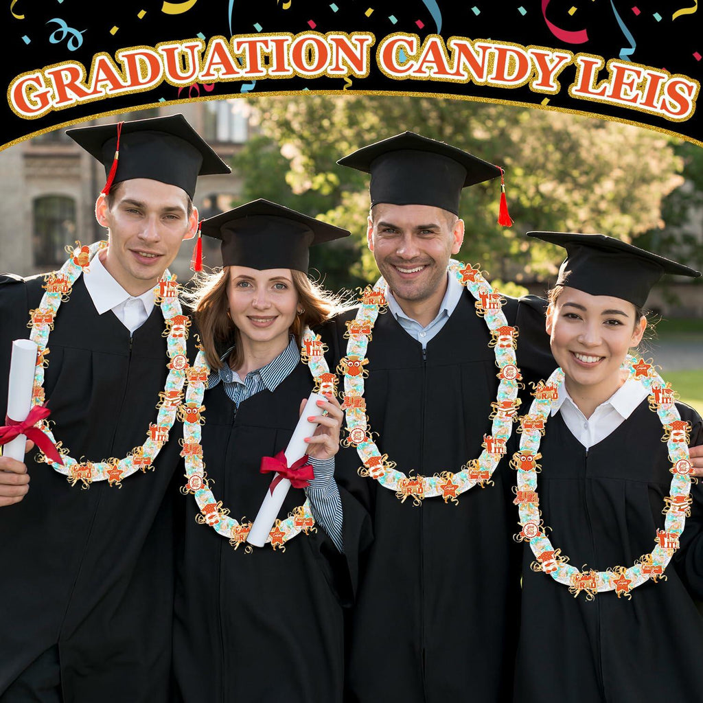 60 Set Orange Gold Candy Lei Tubing 2 Inch Graduation Kit Clear Poly 2024
