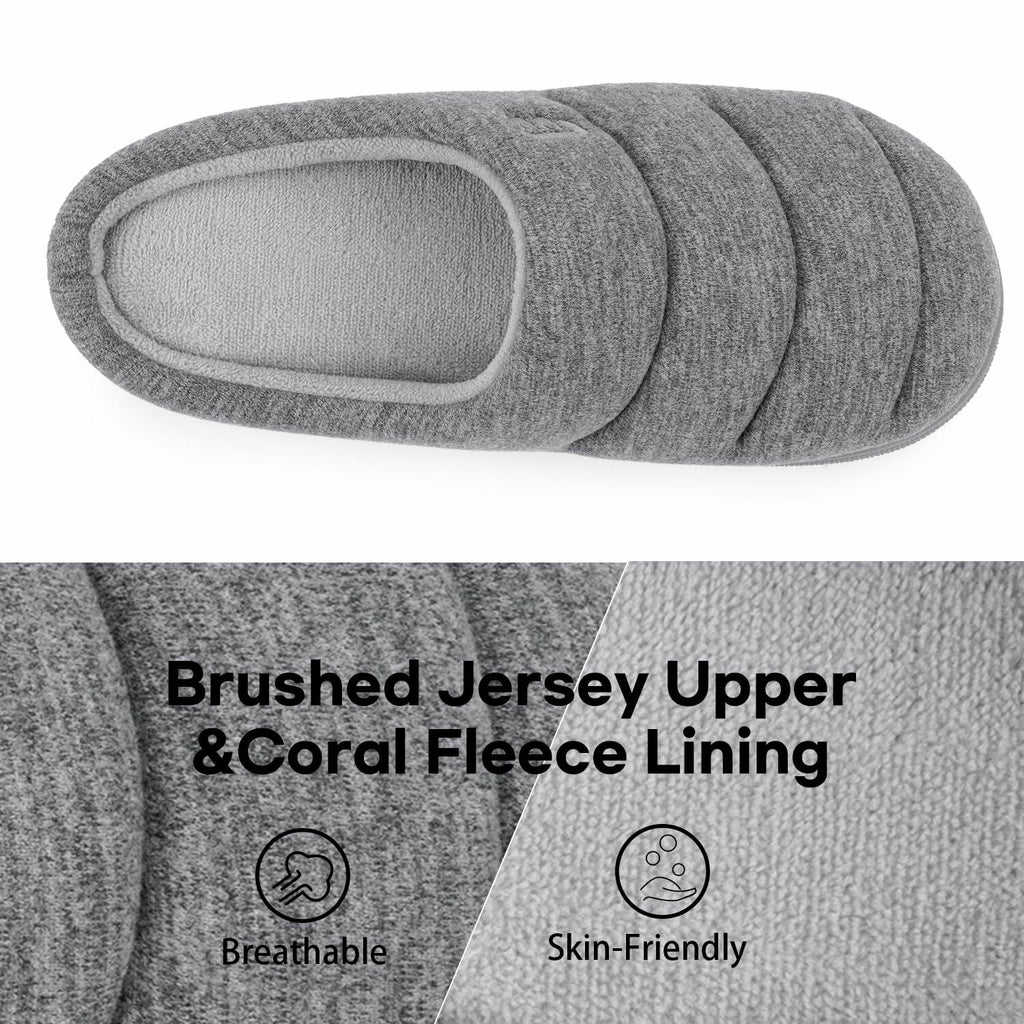 LongBay Women's House Slippers Memory Foam Slip On Clogs Grey Size 11-12