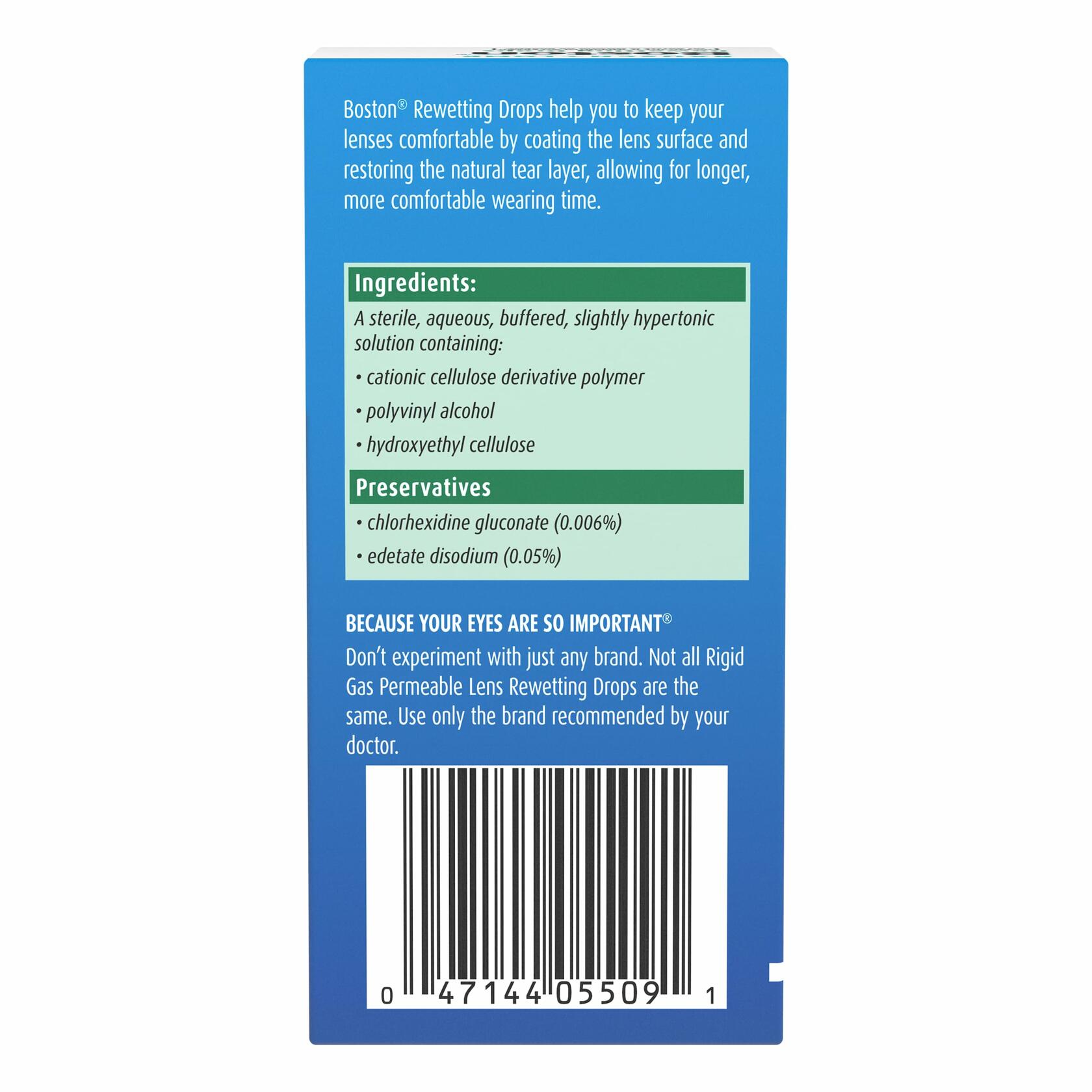 BB06/26 Bausch + Lomb Boston Rewetting Drops 0.34 fl oz RGP Contact Lenses