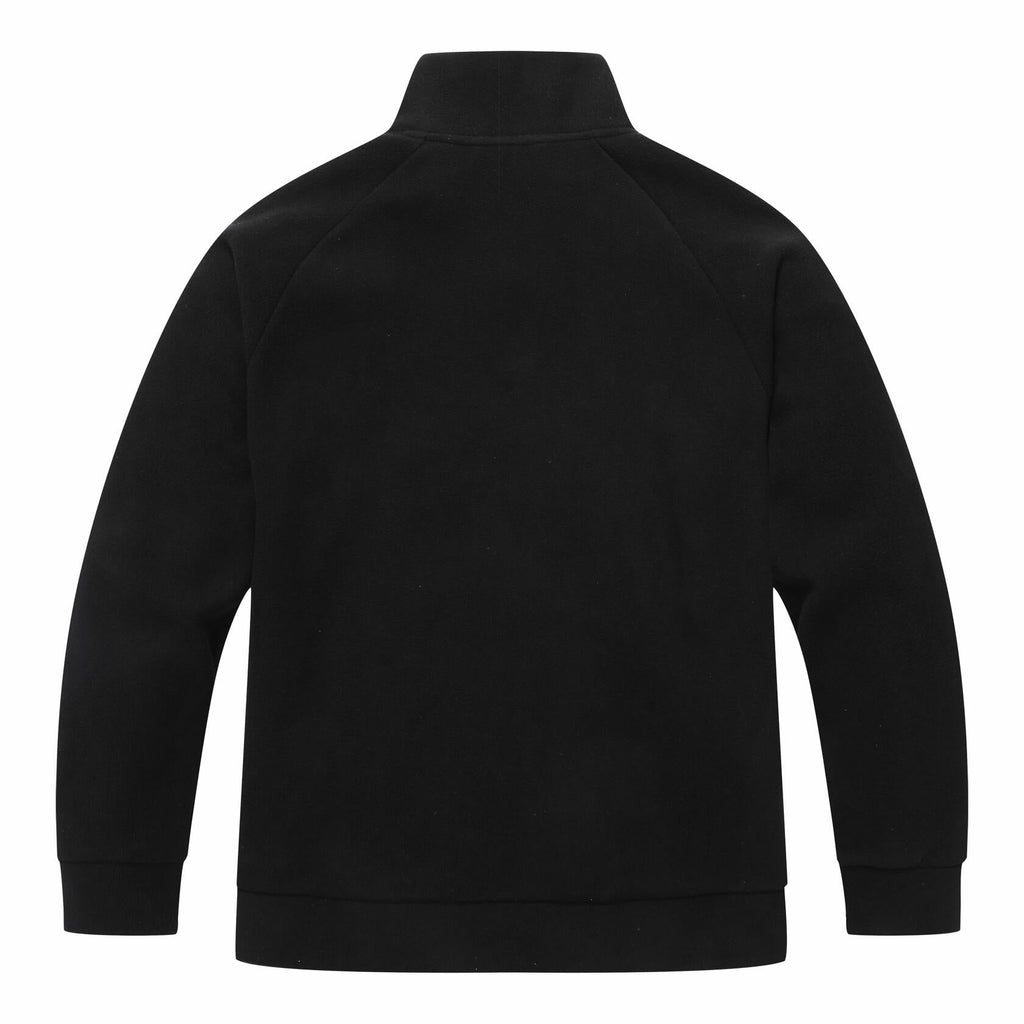 KAIDER Women's Plus Size Polar Fleece Pullover Jacket Black Quarter-Zip Long