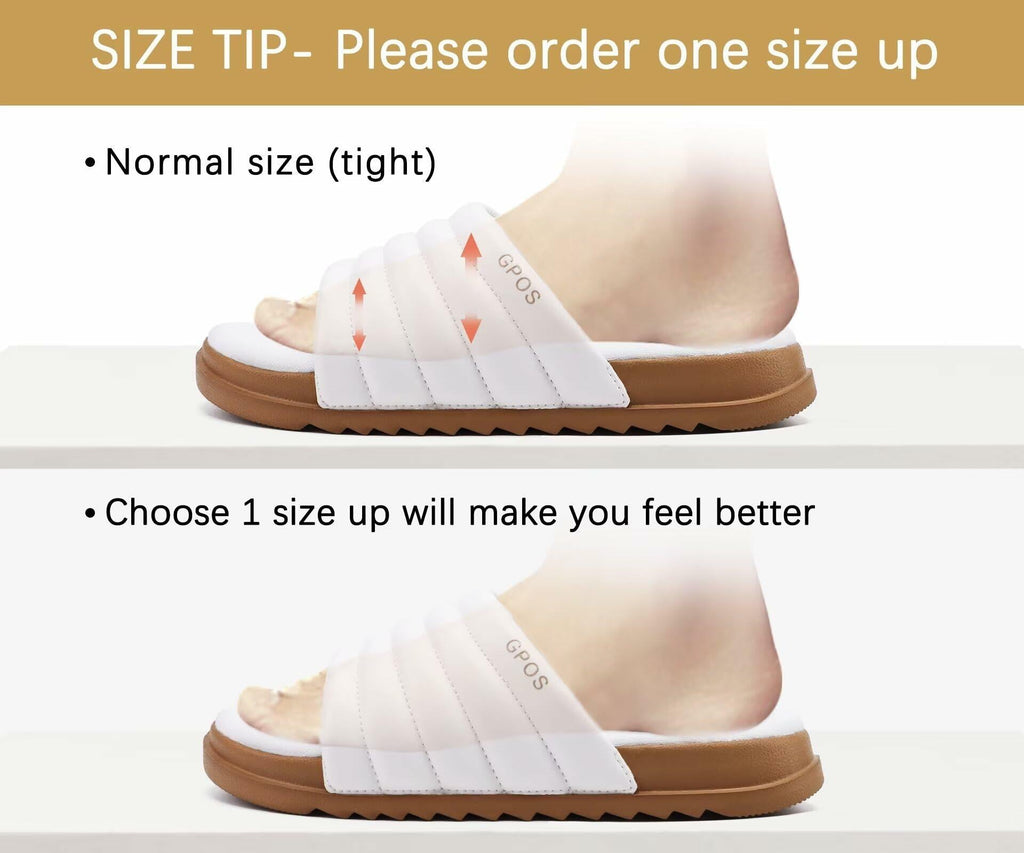 GPOS Womens Slides Memory Foam Soft Cushioned Cozy Open Toe Sandals Size 9