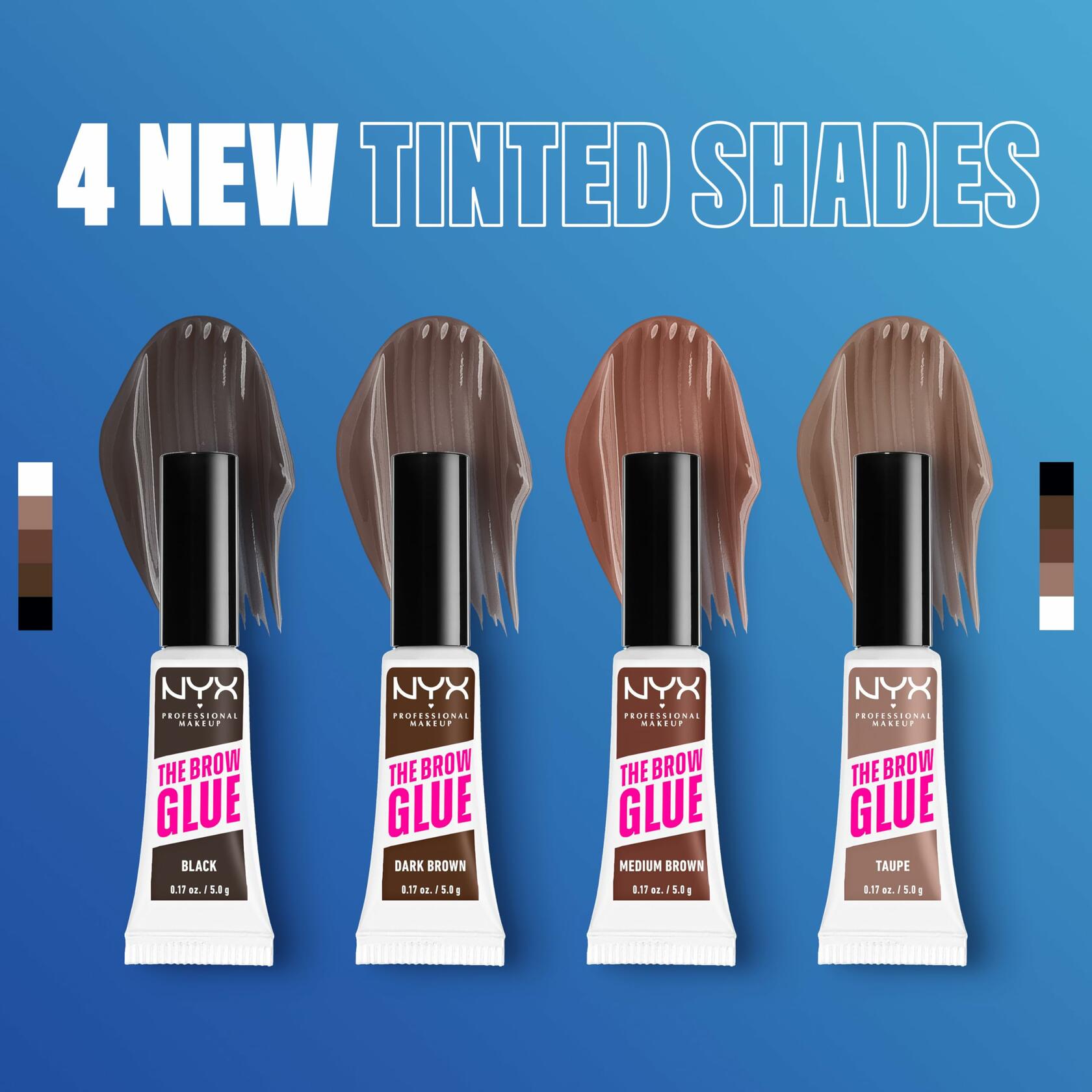 NYX Brow Glue Tinted Eyebrow Gel Dark Brown 0.17oz - Extreme Hold