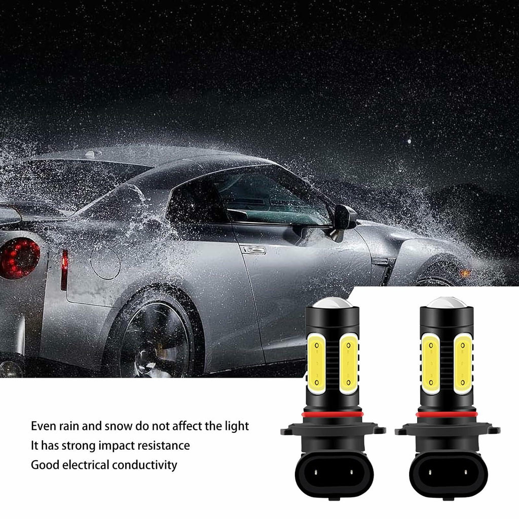 cerfioo 2PCS 9005 LED Bulb 6000K White Waterproof Front Fog Lamp