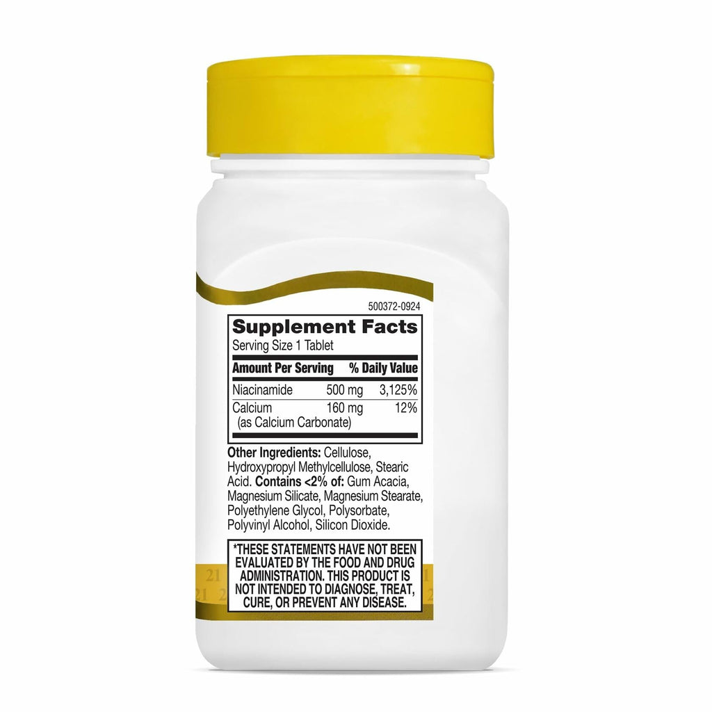 BestBy07/27 21st Century Niacinamide 500 mg Prolonged Release Tablets 110 Count