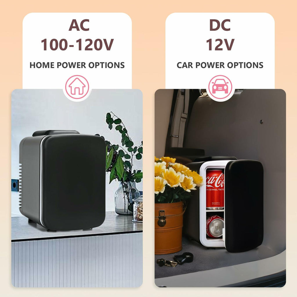 [Like New] EUHOMY 4L Mini Fridge Portable Cooler Warmer Black Cosmetics Drinks