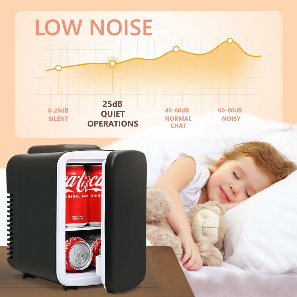 [Like New] EUHOMY 4L Mini Fridge Portable Cooler Warmer Black Cosmetics Drinks