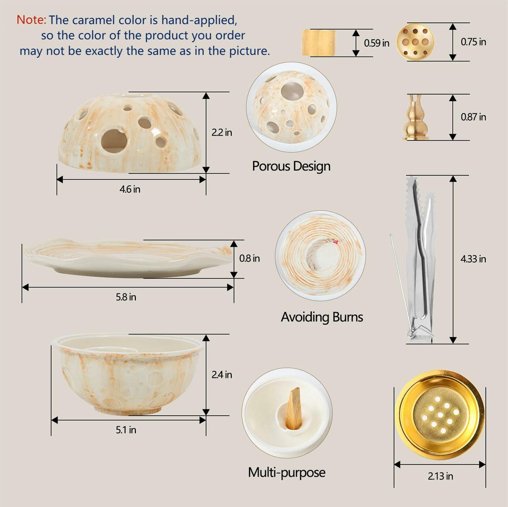 Ceramic Moon Incense Holder Burner 12-in-1 Multi-use Home Decor