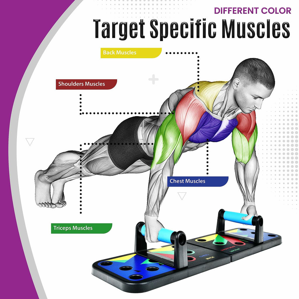 [Like New] MG Push Up Board with 5 Resistance Bands & Jump Rope - Portable Home Gym Set