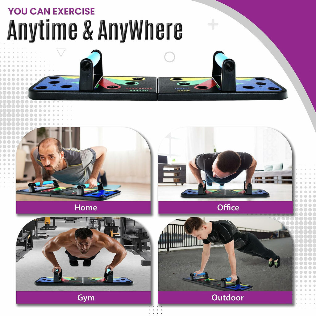 [Like New] MG Push Up Board with 5 Resistance Bands & Jump Rope - Portable Home Gym Set