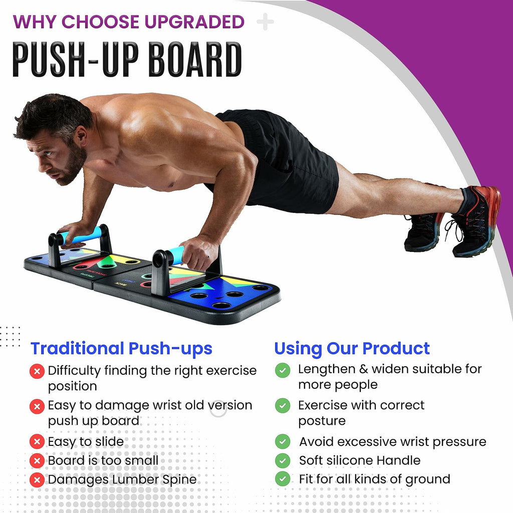 [Like New] MG Push Up Board with 5 Resistance Bands & Jump Rope - Portable Home Gym Set