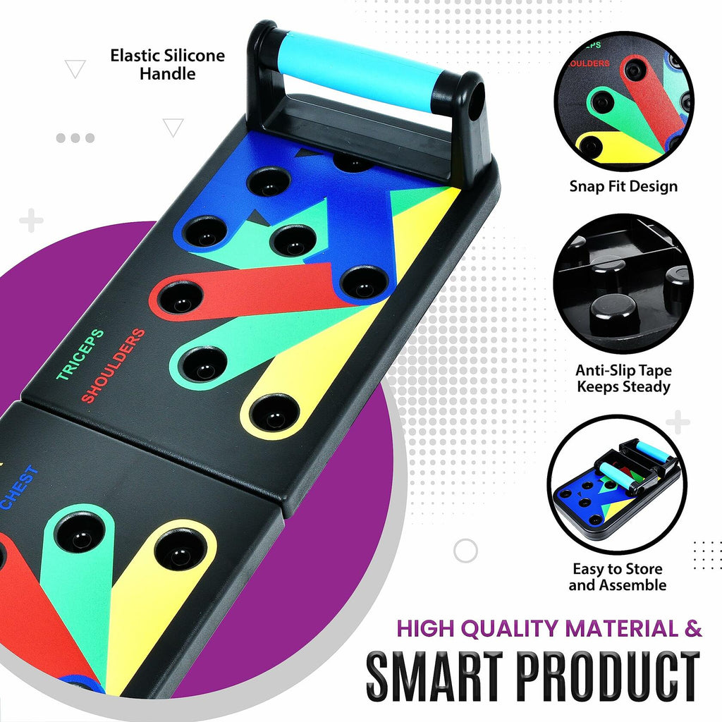 [Like New] MG Push Up Board with 5 Resistance Bands & Jump Rope - Portable Home Gym Set