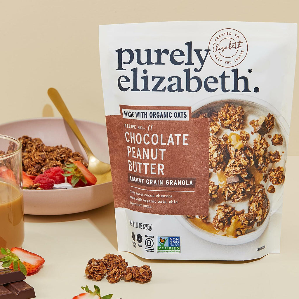BestBy02/25 Purely Elizabeth Chocolate Peanut Butter Granola Gluten-Free Non-GMO