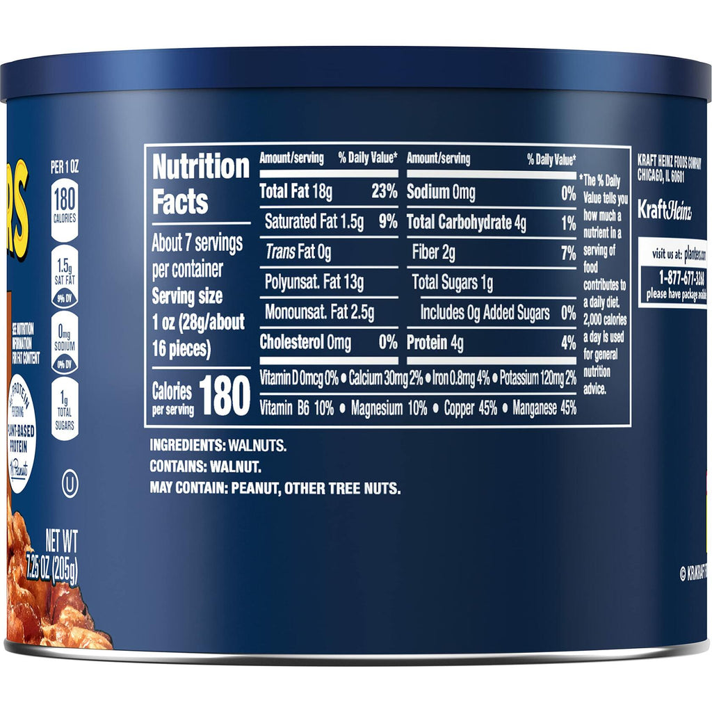 BestBy02/25 PLANTERS Walnuts Individual Nut Snack Pack 7.25oz - Pack of 1