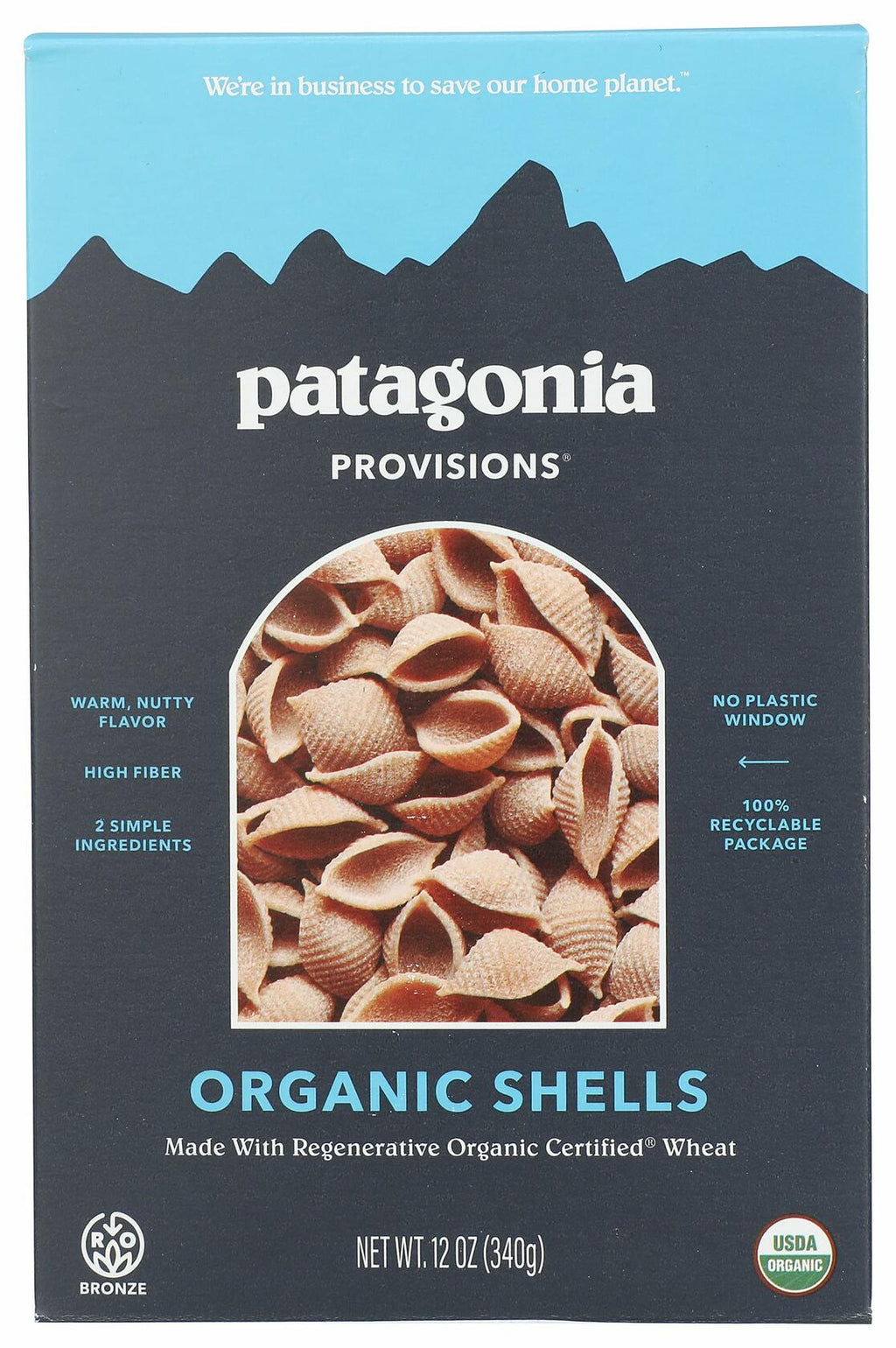 BestBy06/26 PATAGONIA PROVISIONS Organic Shells, 12 OZ - Organic Pasta