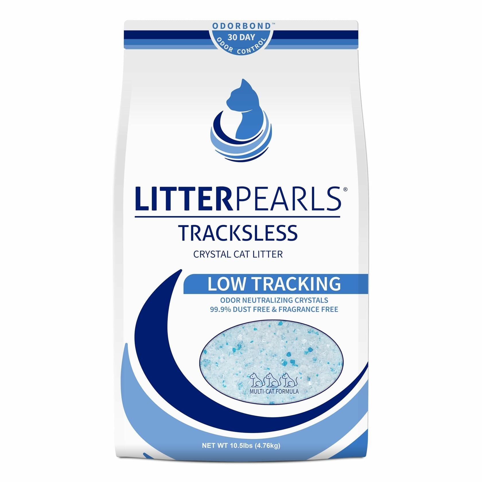 Litter Pearls Tracksless Unscented Non-Clumping Crystal Cat Litter 10.5 lb