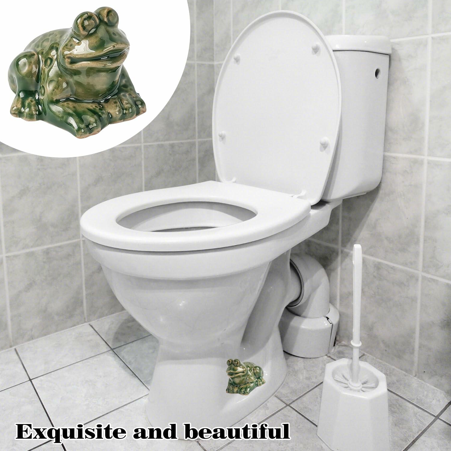 Kanroadi Frog Toilet Bolt Cover Green Resin 1 Piece Standard Size Bathroom