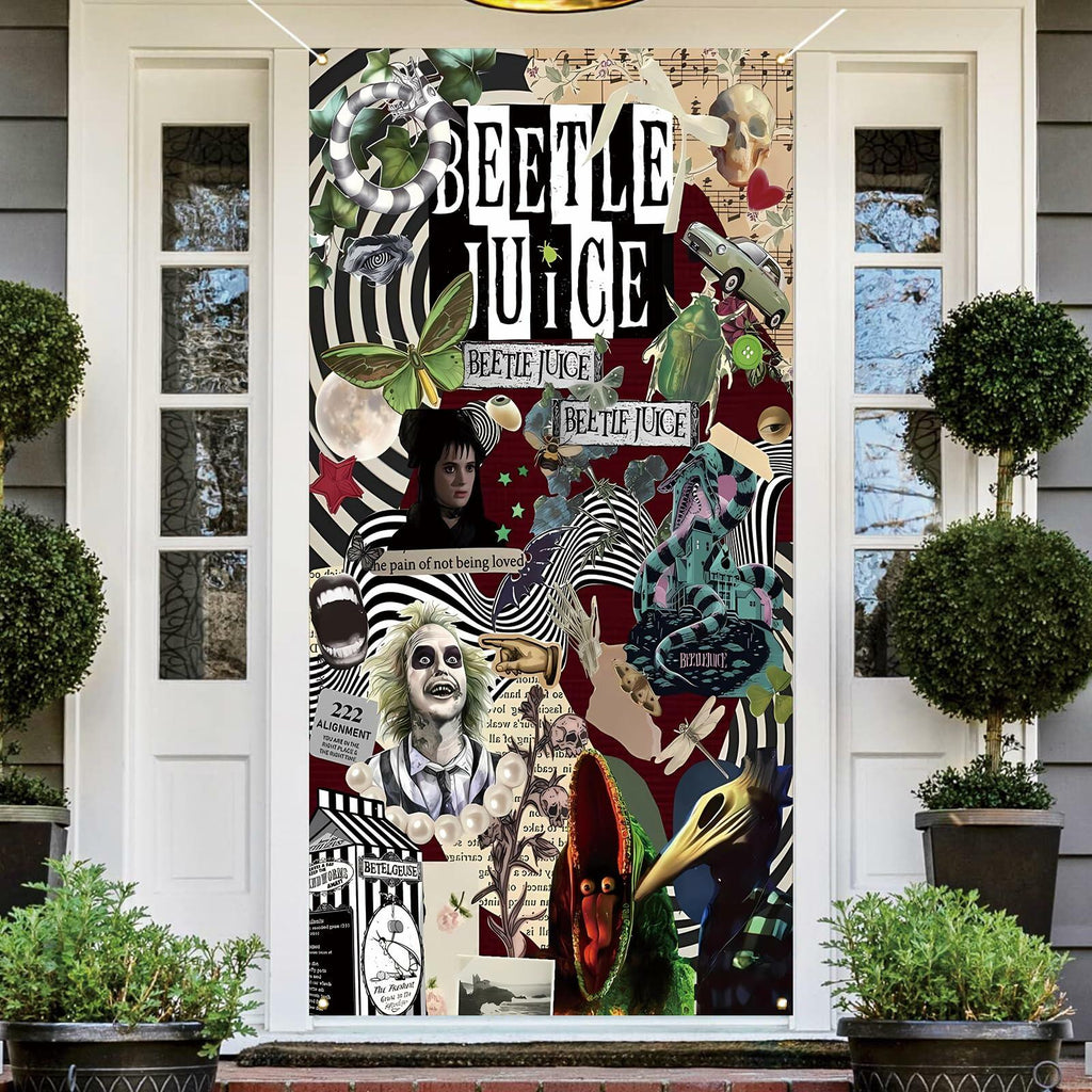 Halloween Door Cover Banner - Classic Horror Party Decoration Scary Movie Theme