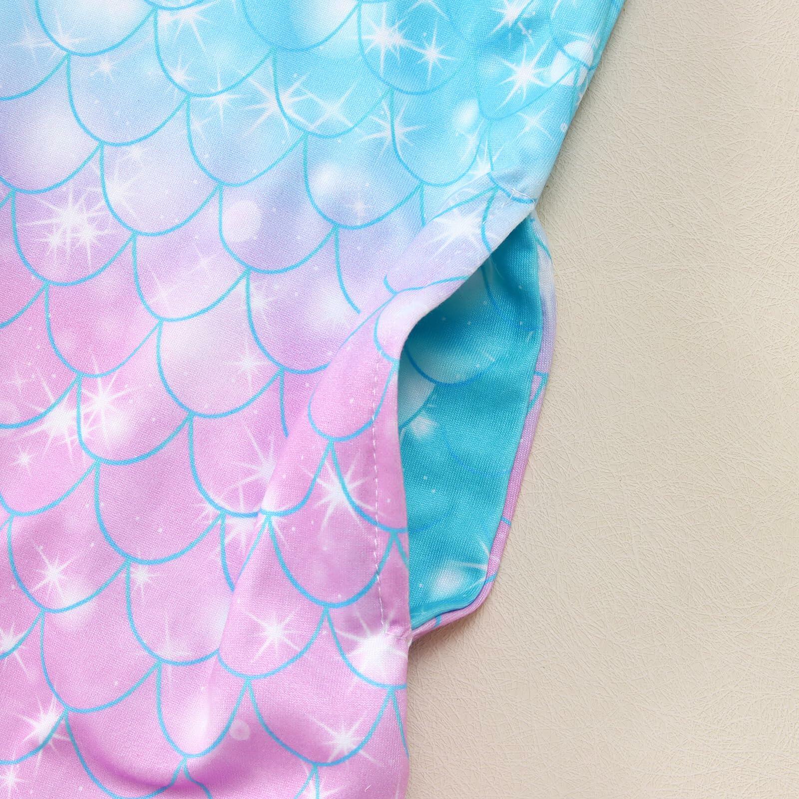 MODNTOGA Toddler Sleeveless Jumpsuit BluePurple Mermaid 18-24M Romper Set