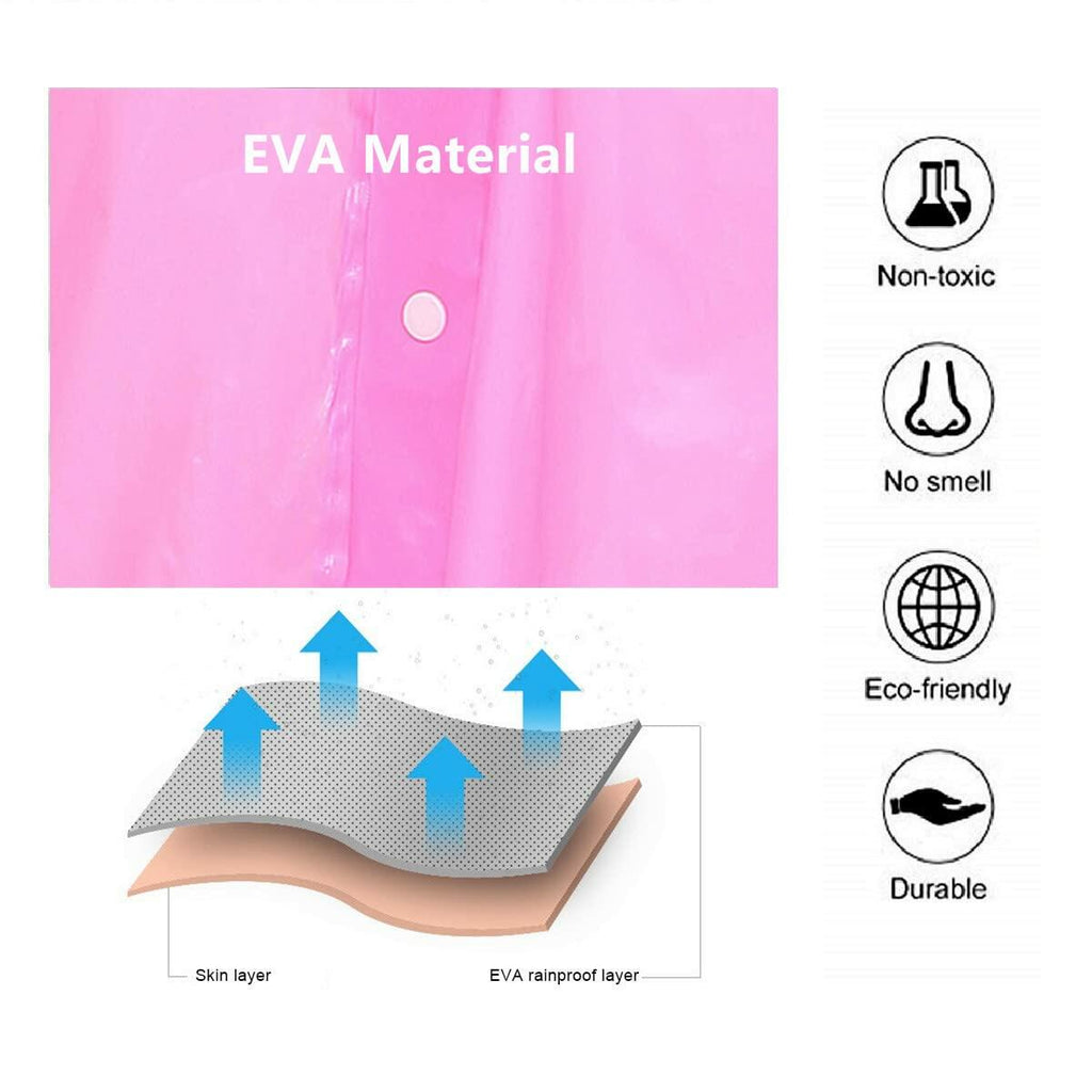 Notherss Boys Rain Poncho 2 Pack Pink Reusable EVA Hood Coat Waterproof
