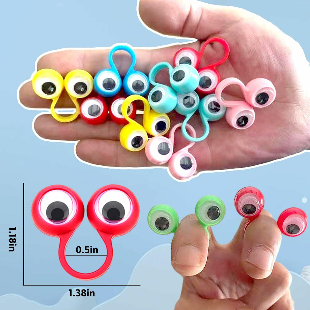 100 PCS Eye Finger Puppets Toys Set Wiggly Eyeball Finger Puppets Party Favors