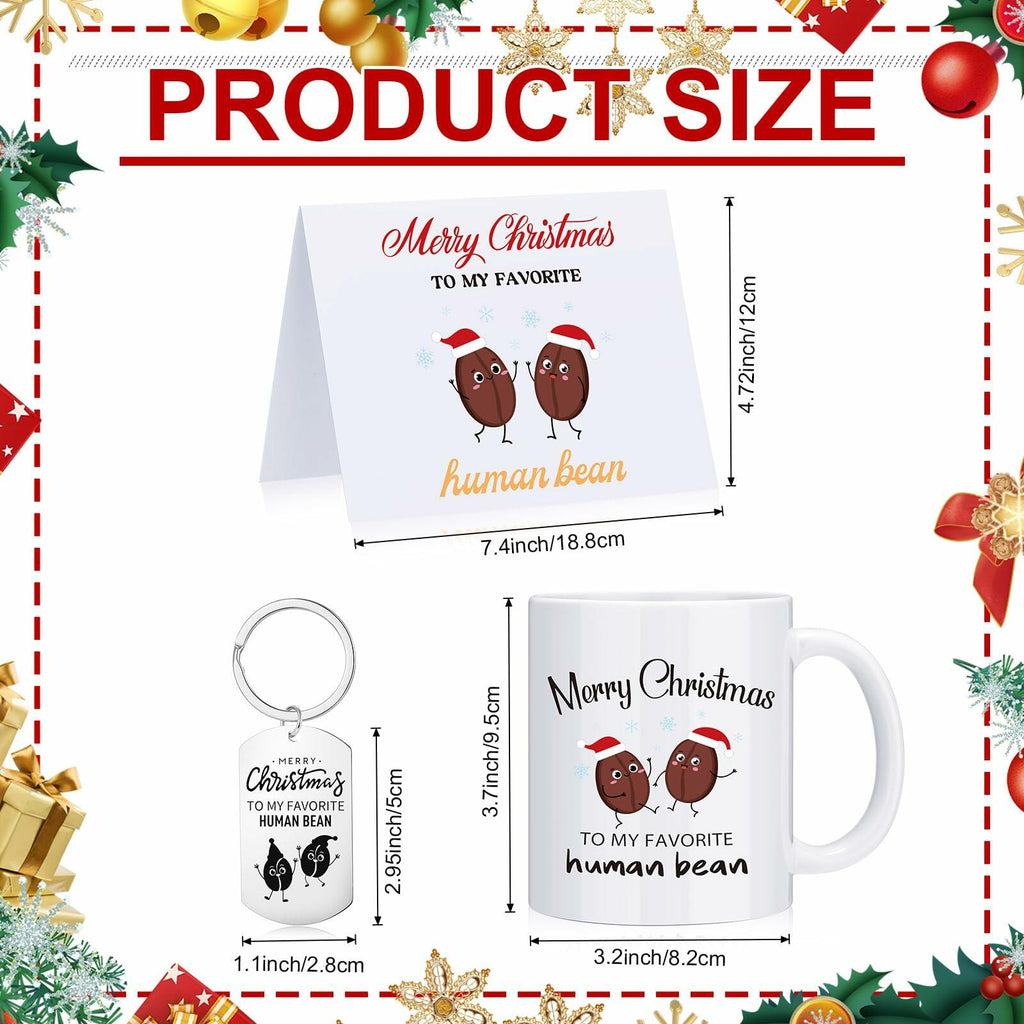 Baderke 3-Piece Christmas Gift Set 11oz Coffee Cup Keychain Card