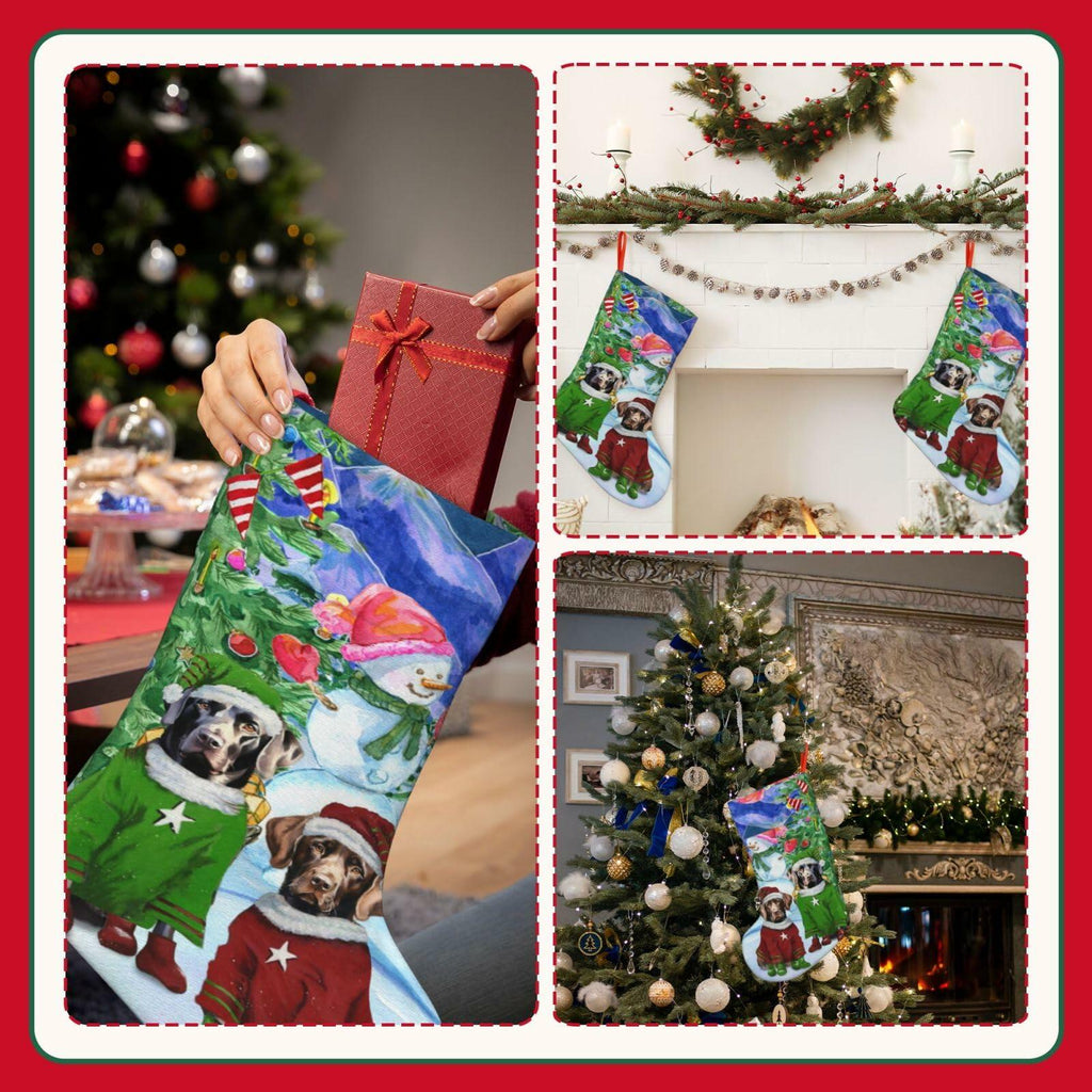 MOLAIGIN Christmas Black Labrador Chocolate lab Santa Dog Retriever 18 Inches