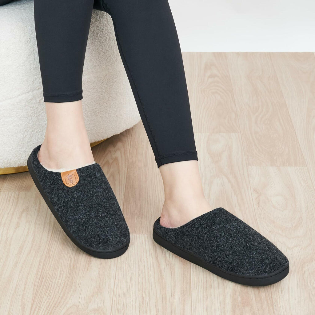 Ablanczoom Memory Foam Slippers Unisex Black Size 46/47