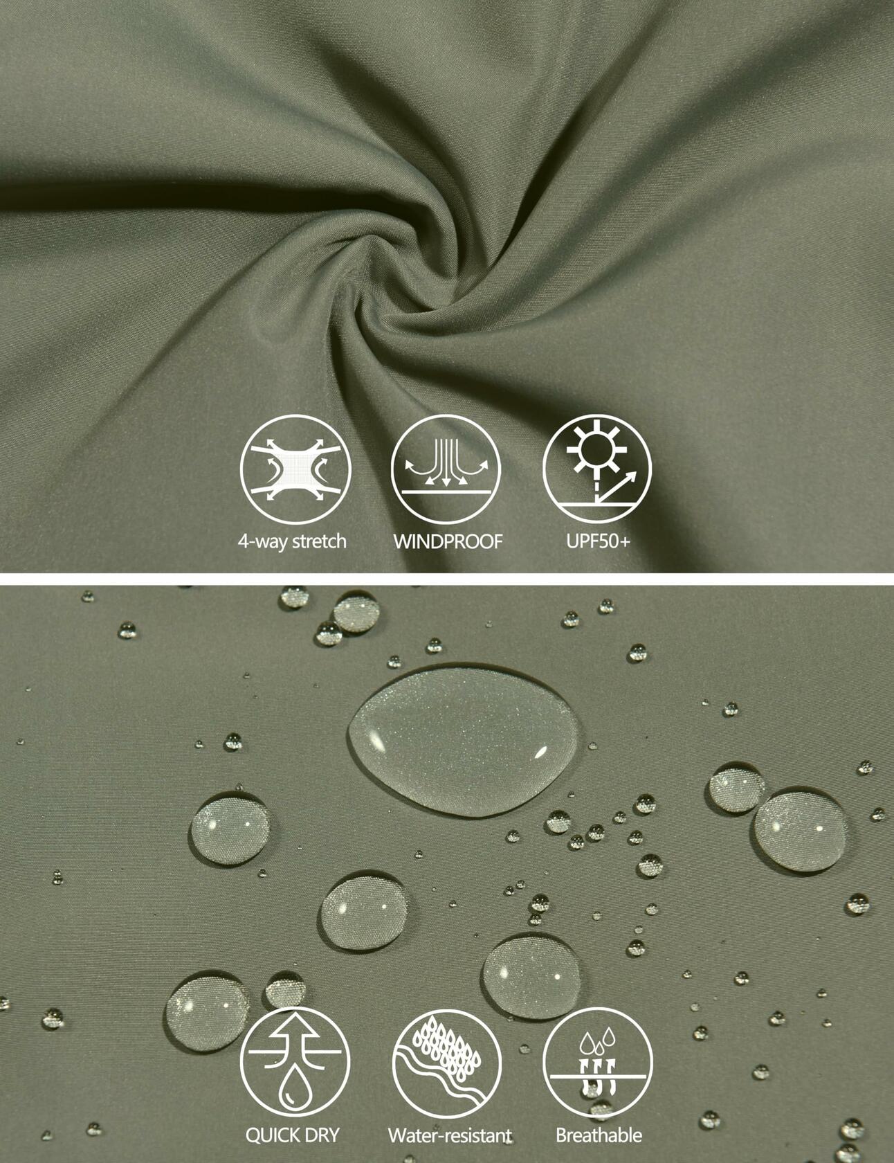 Little Donkey Andy Men's Windbreaker Jacket Lightweight Water-resistant Sage XL