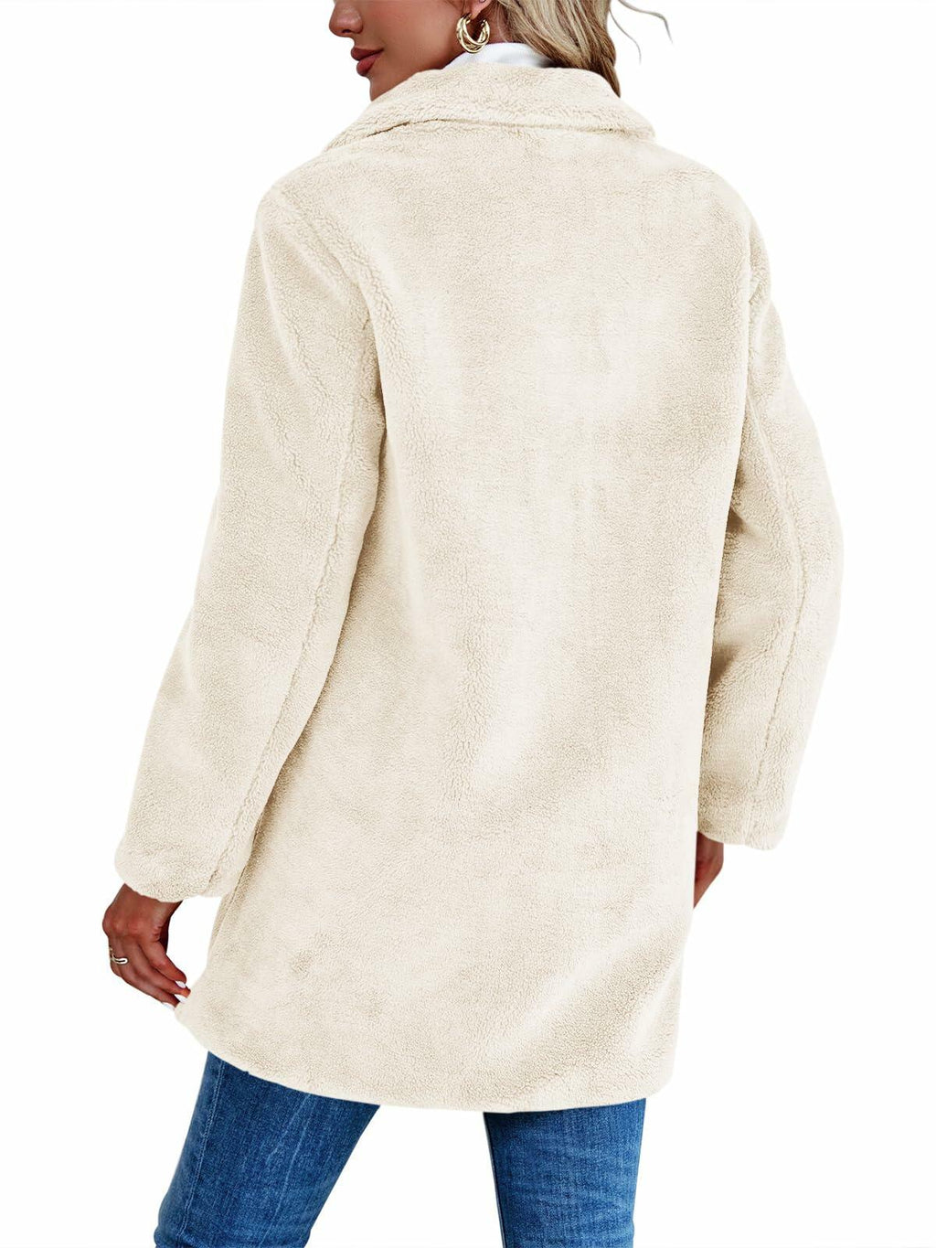 Danedvi Womens Fleece Coat Faux Fur Warm Winter Jacket - Size S