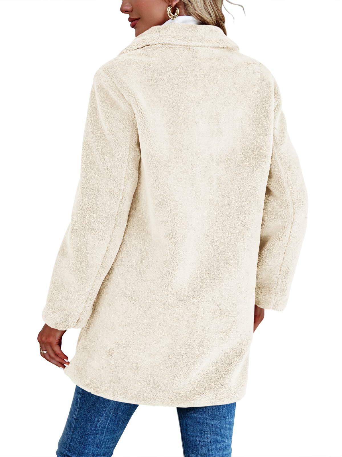 Danedvi Womens Fleece Coat Faux Fur Warm Winter Jacket - Size S