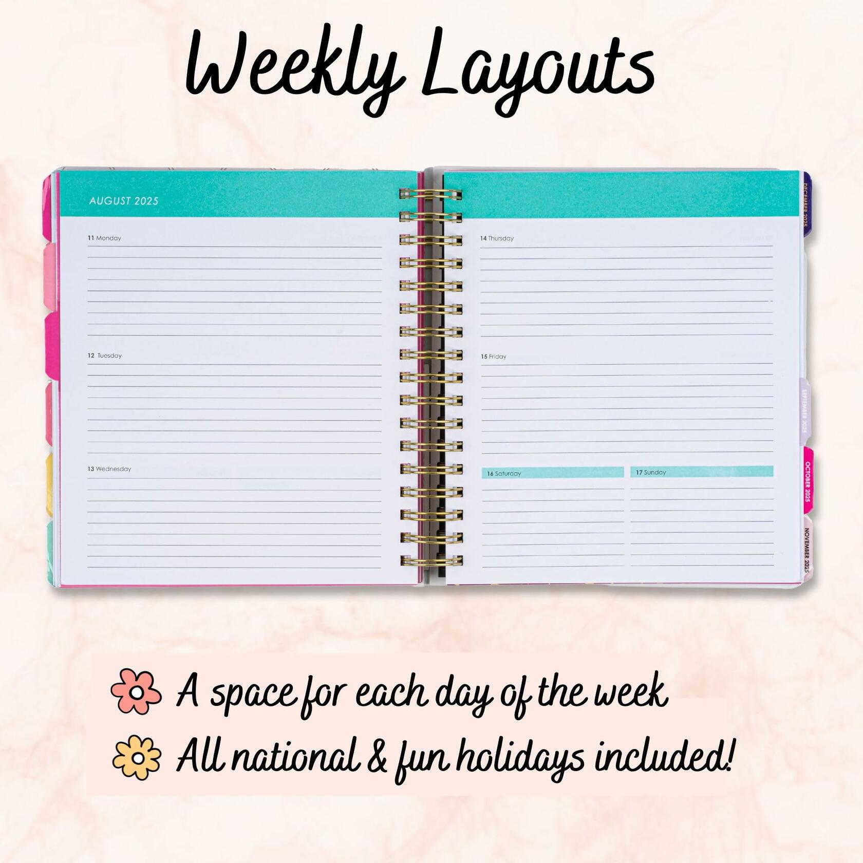 Votum 18 Month Planner 2024-2025 Daily Weekly Monthly with 3 Sticker Sheets