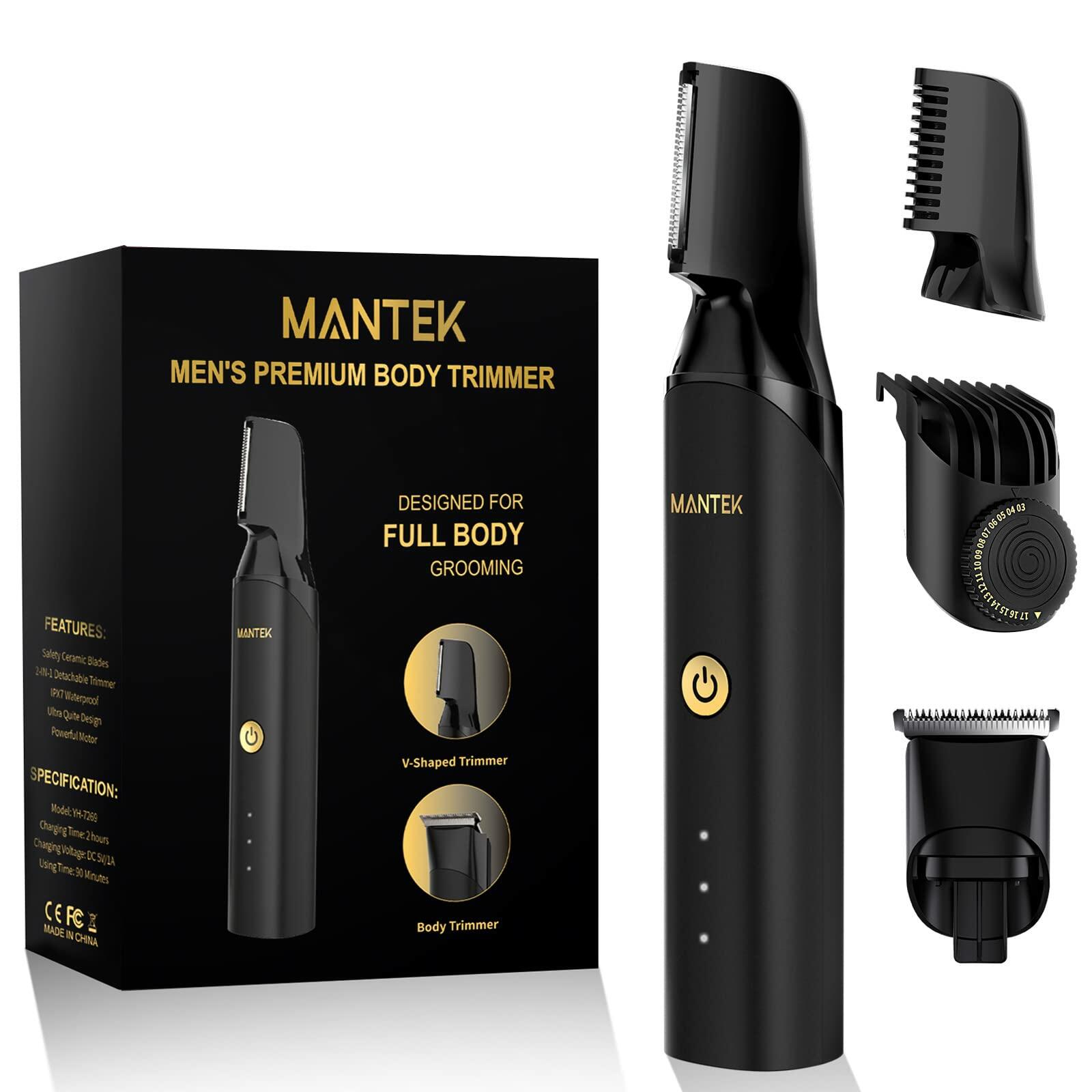 Body Trimmer for Men Electric Groomer with 2 Quick Change Trimmer Heads