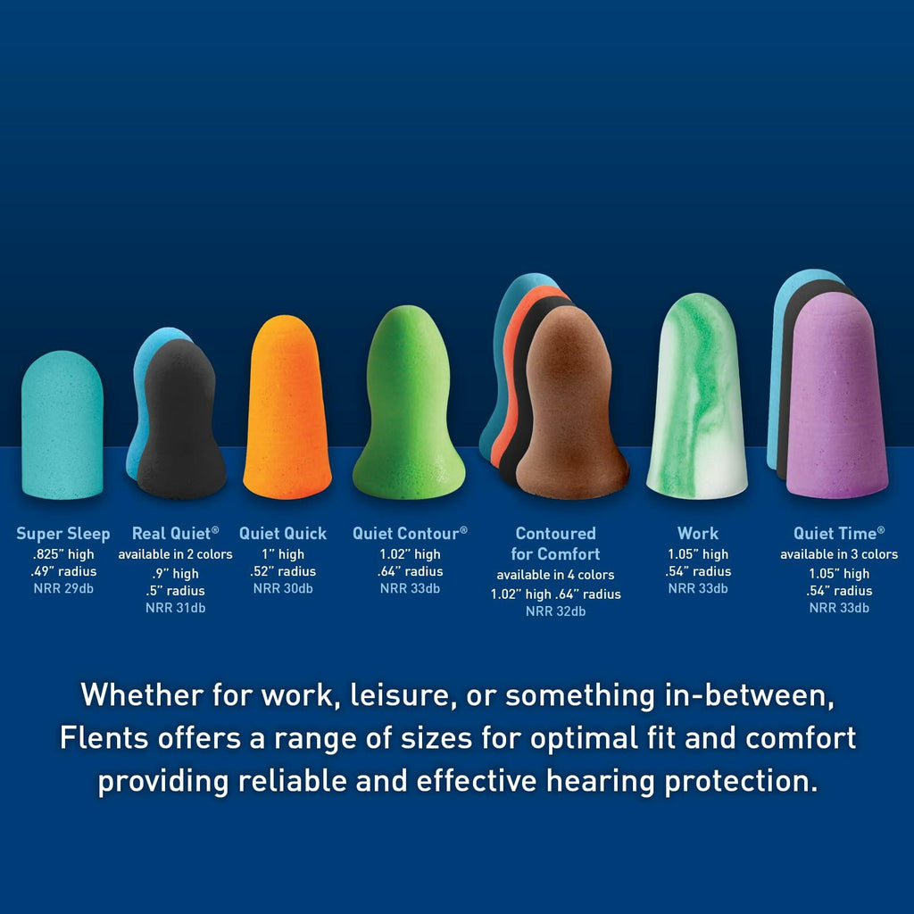 Flents Protechs Foam Ear Plugs NRR 33 Noise Cancelling Green 50 Pair