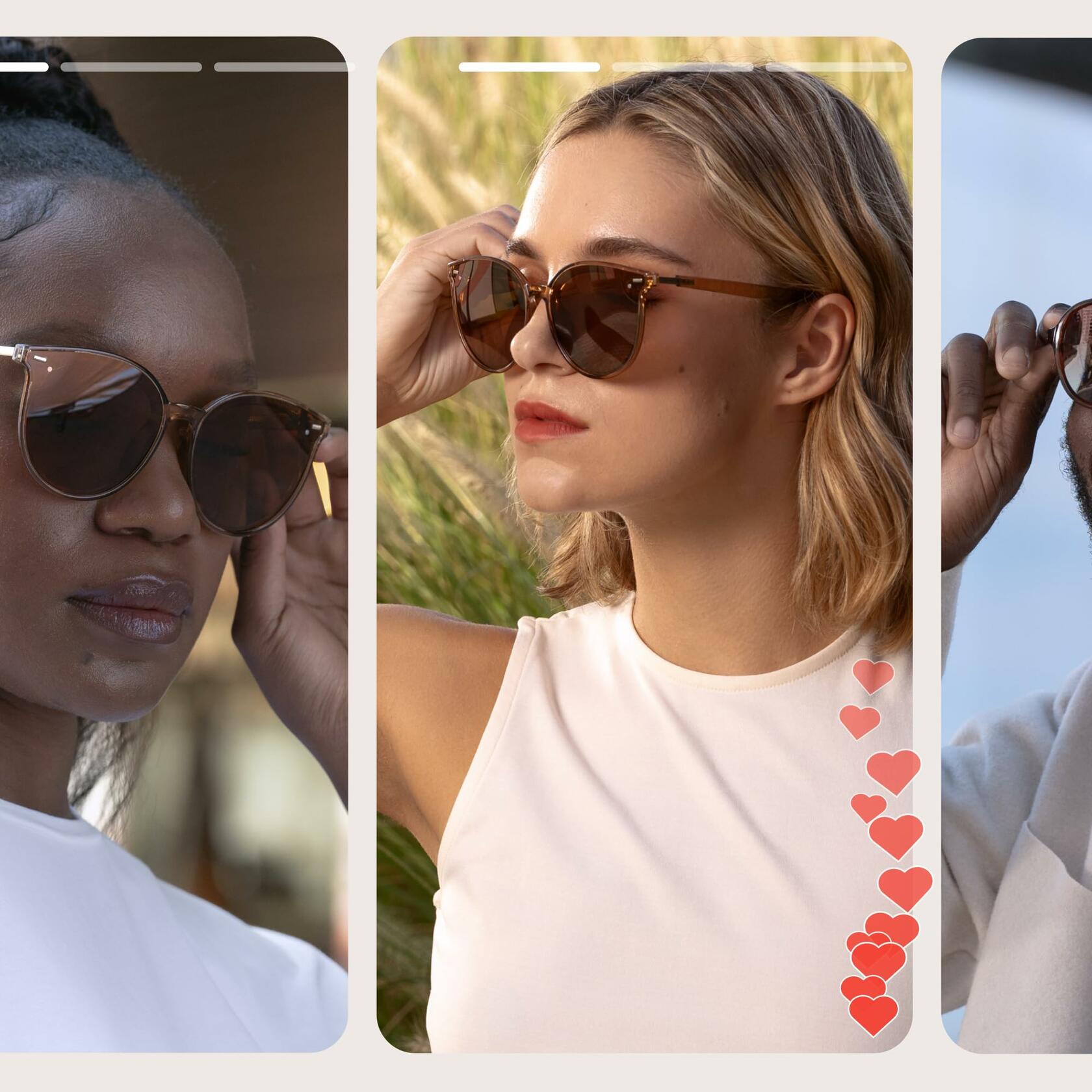 livho Polarized Retro Round Sunglasses Women Dark Tortoise/Brown Size Medium