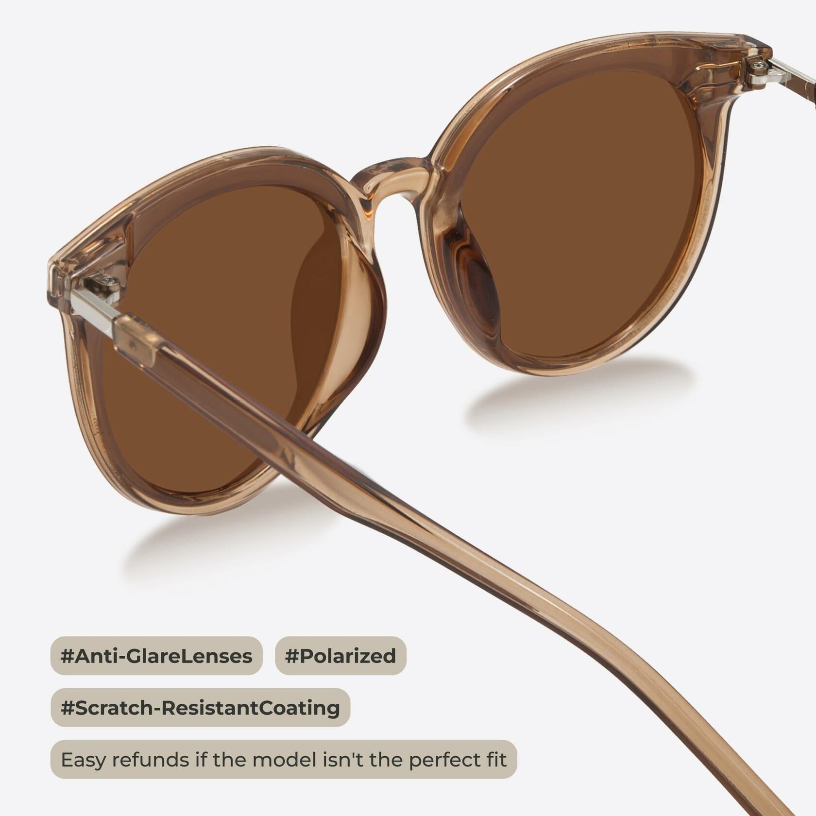 livho Polarized Retro Round Sunglasses Women Oversized Shades