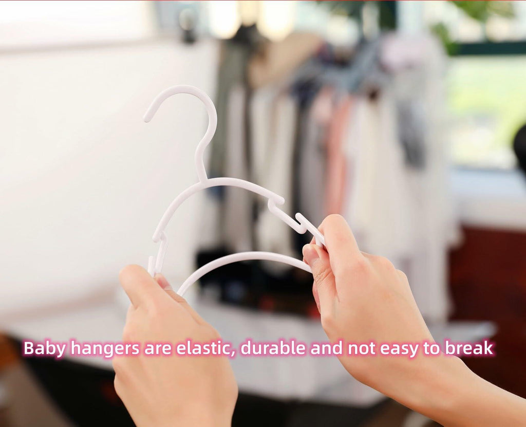 30 Pack Pink Baby Nursery Closet Hangers Non-Slip Infant Pant Hangers
