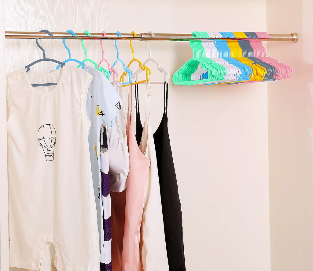 30 Pack Pink Baby Nursery Closet Hangers Non-Slip Infant Pant Hangers