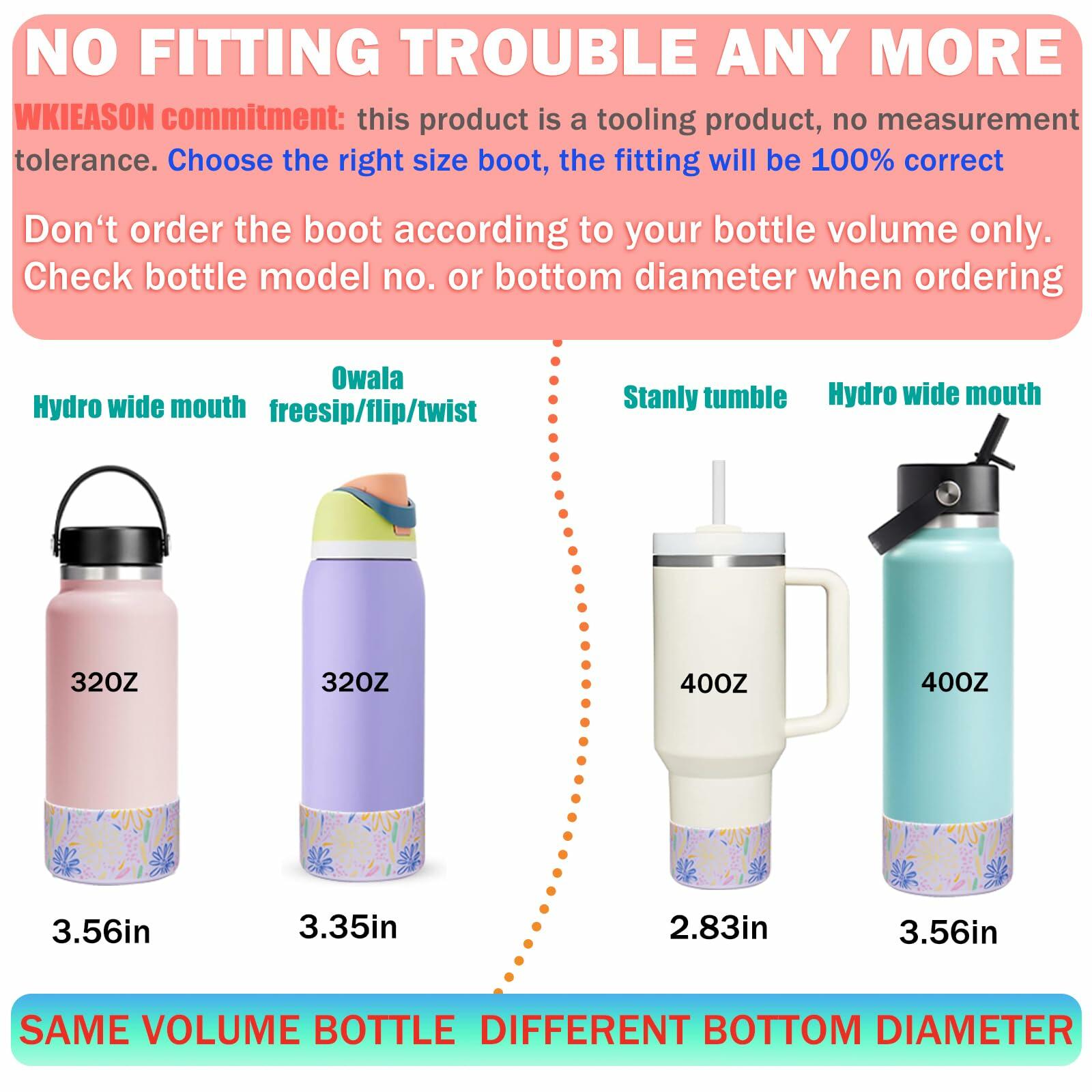 WK IEASON Silicone Base Boot for Hydro Flask 32OZ 40OZ Wide Mouth Black