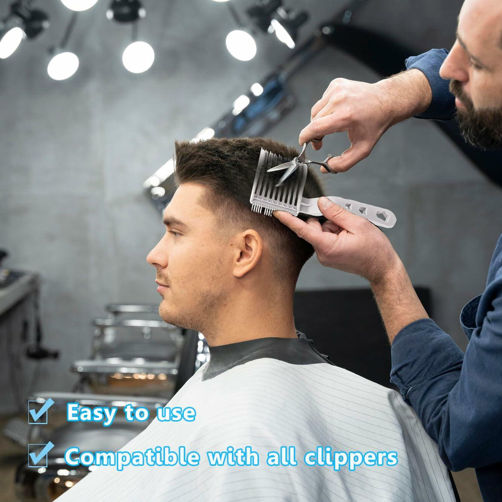 Juszok 2Pcs Fade Comb Barber Hair Cut Hair Fade Tool Black Grey