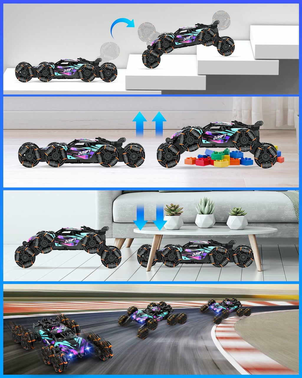 Minetom 8WD Gesture Sensing RC Climbing Car Toy for Kids Ages 6-12